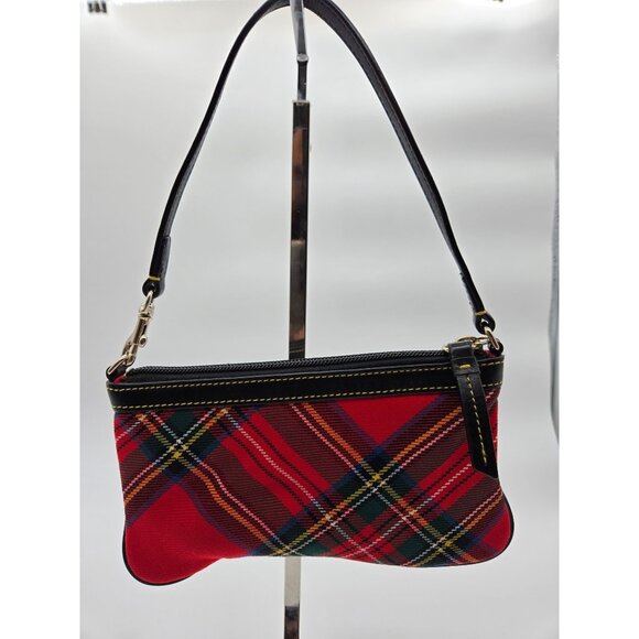 Dooney & Bourke Red Tartan Large Wristlet Clutch - Picture 3 of 8